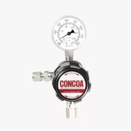Five-port, stainless steel barstock, point-of-use regulator for ultra-high purity gas applications