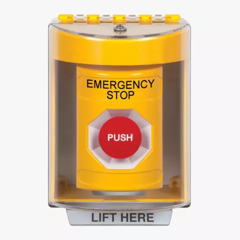 Emergency stop button for use with 585 Series emergency shut-off controller