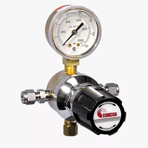 Point-of-use regulator for carbon dioxide laser resonator gases