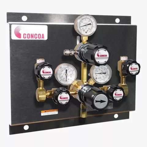 Pressure differential switchover for carbon dioxide laser resonator gases