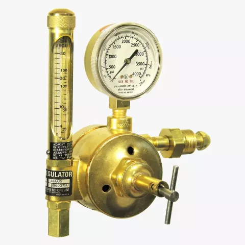 Rugged, flowmeter regulator for heavy-duty welding and blanketing applications