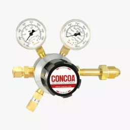 Six-port, brass barstock, high flow manifold regulator for high purity inert gas applications