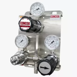 Stainless steel pressure differential switchover for high purity gas applications