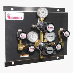 Pressure differential switchover for carbon dioxide laser resonator gases